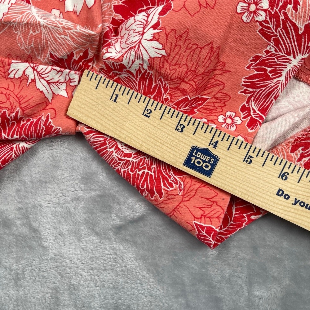 Isaac Mizrahi Shorts 12 Coral Floral Print Cotton Chino 5" Vacation Tropical - Picture 7 of 15